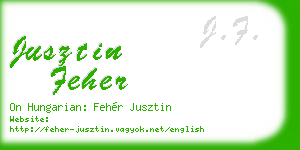 jusztin feher business card